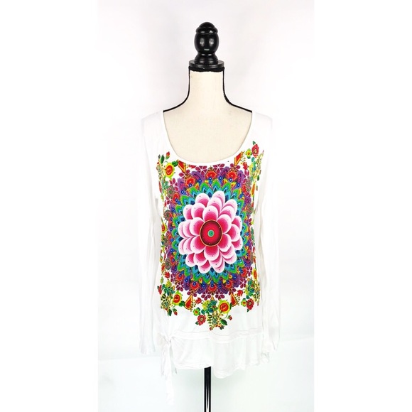 Desigual Tops - DESIGUAL Floral Print Tunic Top T-Shirt